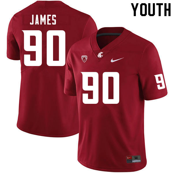 Youth #90 Nathaniel James Washington Cougars College Football Jerseys Sale-Crimson